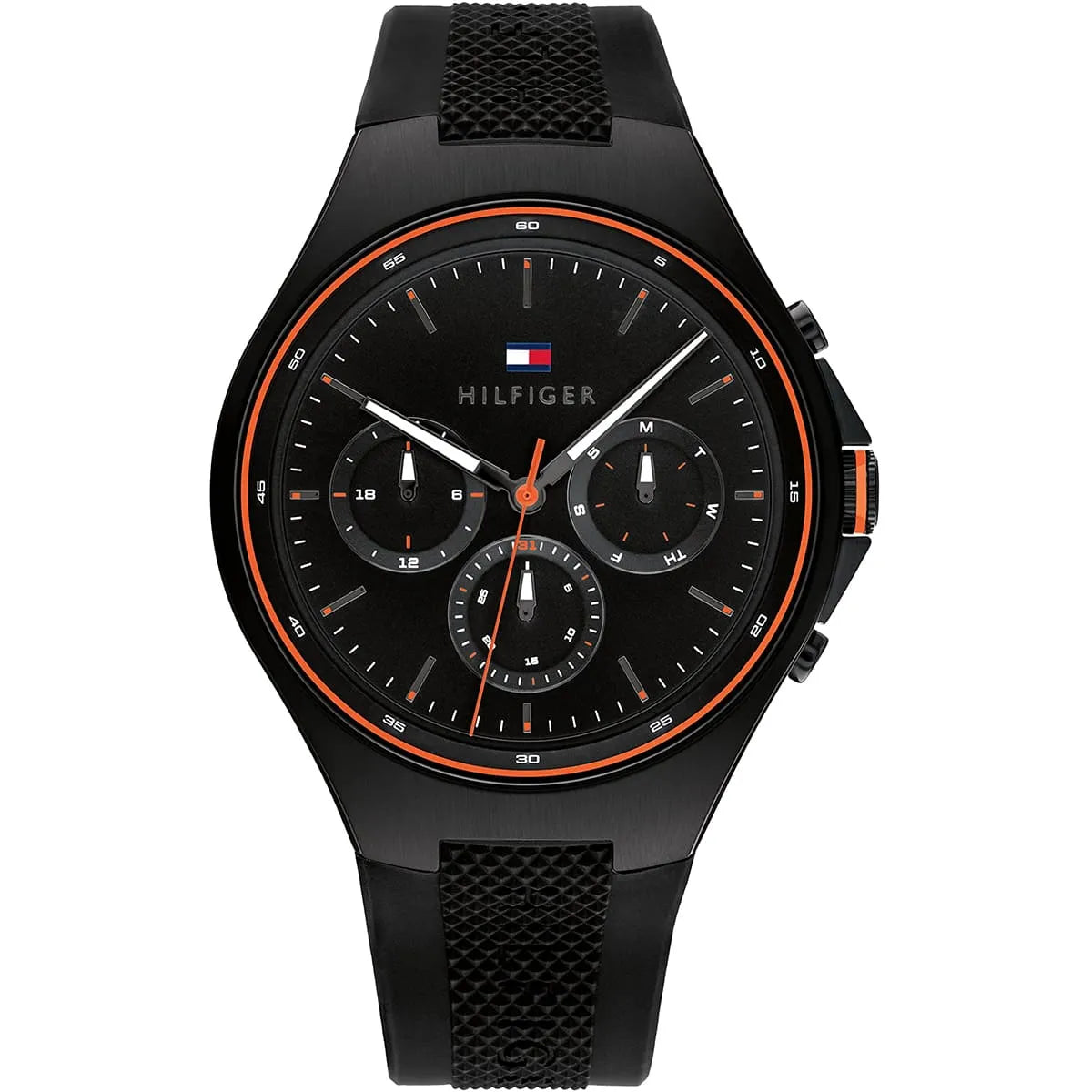 Tommy Hilfiger Men's Watch 1792056 – Black Dial with Black Silicone Strap