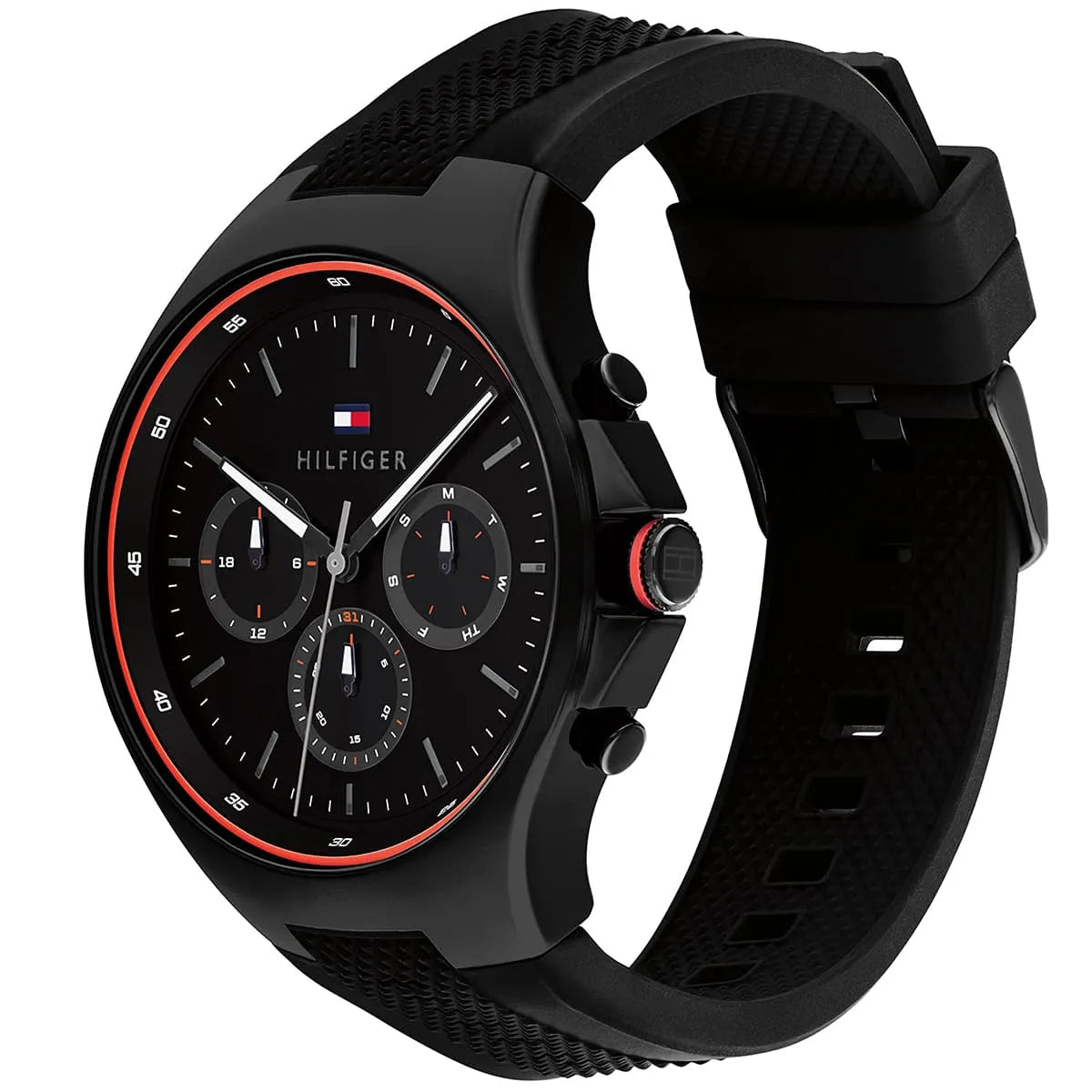 Tommy Hilfiger Men's Watch 1792056 – Black Dial with Black Silicone Strap