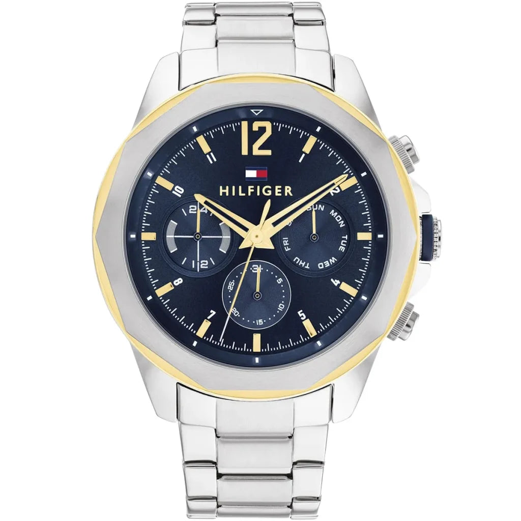 Tommy Hilfiger 1792059 Lars Men's Watch – Blue Dial Stainless Steel Analog Watch for Men, Quartz Movement, 50M Water Resistant