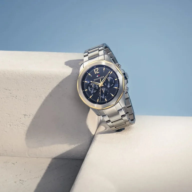 Tommy Hilfiger 1792059 Lars Men's Watch – Blue Dial Stainless Steel Analog Watch for Men, Quartz Movement, 50M Water Resistant
