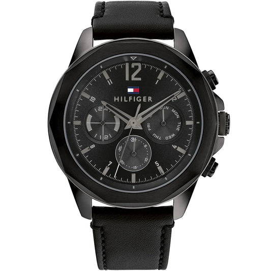 Tommy Hilfiger Men’s Watch – Model 1792062 | Lars Collection Black Leather Elegance