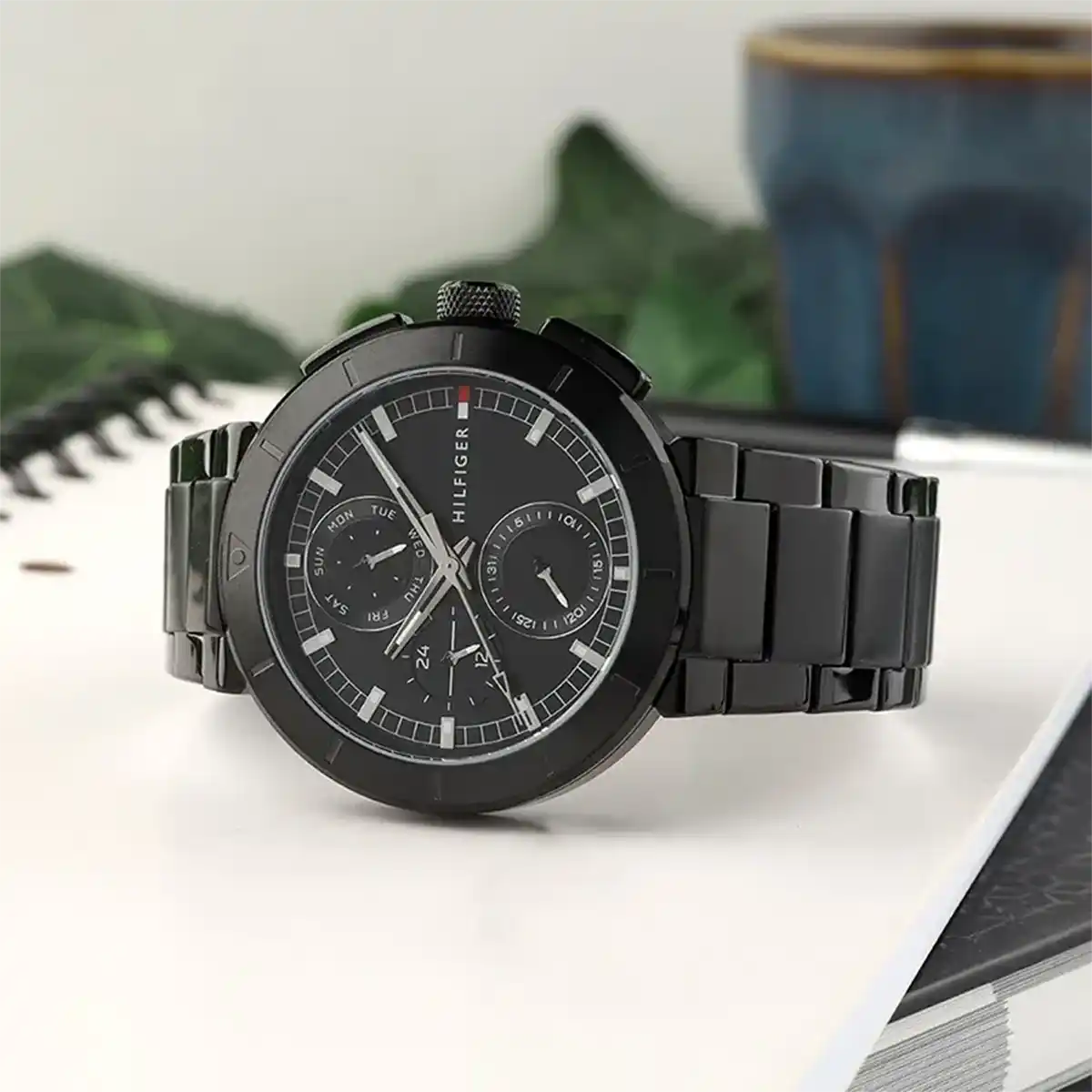 Tommy Hilfiger Men's Watch – Model 1792119 Lorenzo | Black Stainless-Steel Chronograph Design