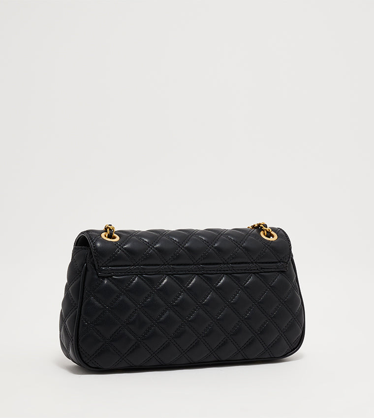 GUESS Black Quilted Chain Shoulder Bag For Women #6