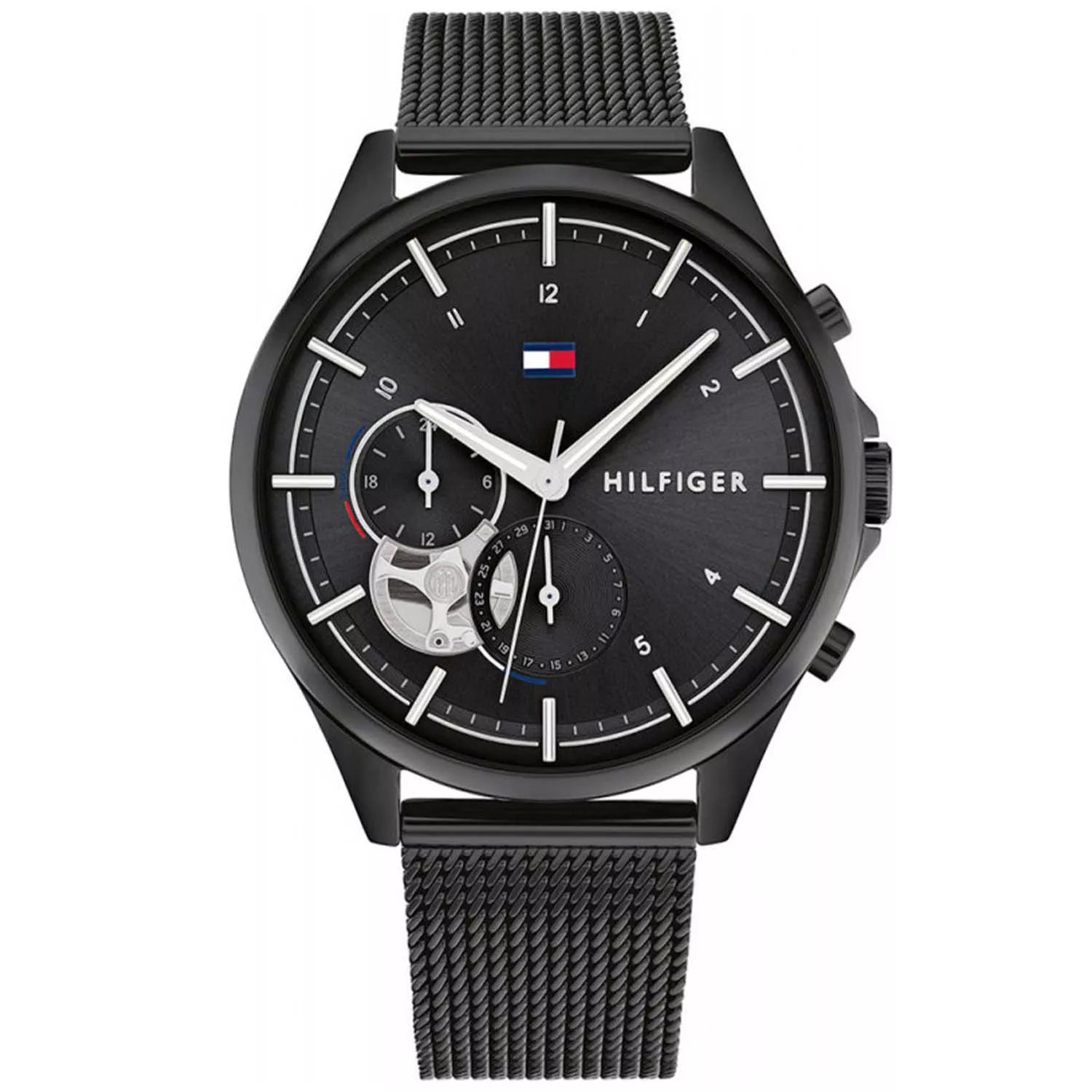 Tommy Hilfiger Quinn Women's Black Dial Stainless Steel Mesh Watch 1782485