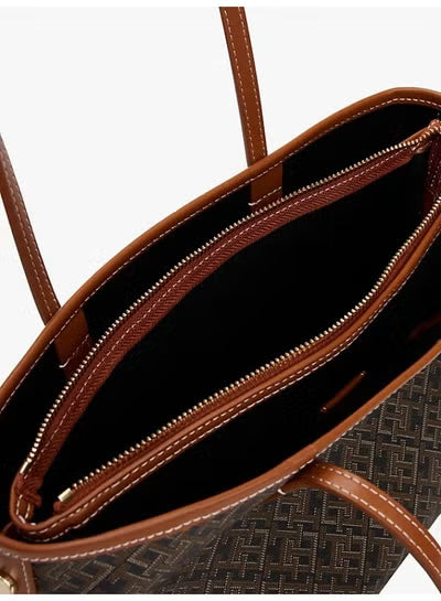 Tommy Hilfiger Denim Monoplay Removable Laptop Pouch Handbag Brown TB75#79