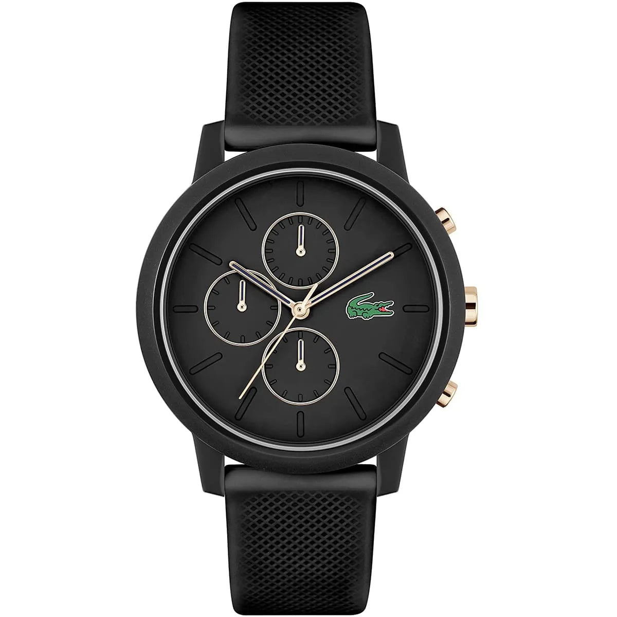 Lacoste 12.12 Chrono Men's Analog Watch with Black Silicone Rubber Strap – 2011247