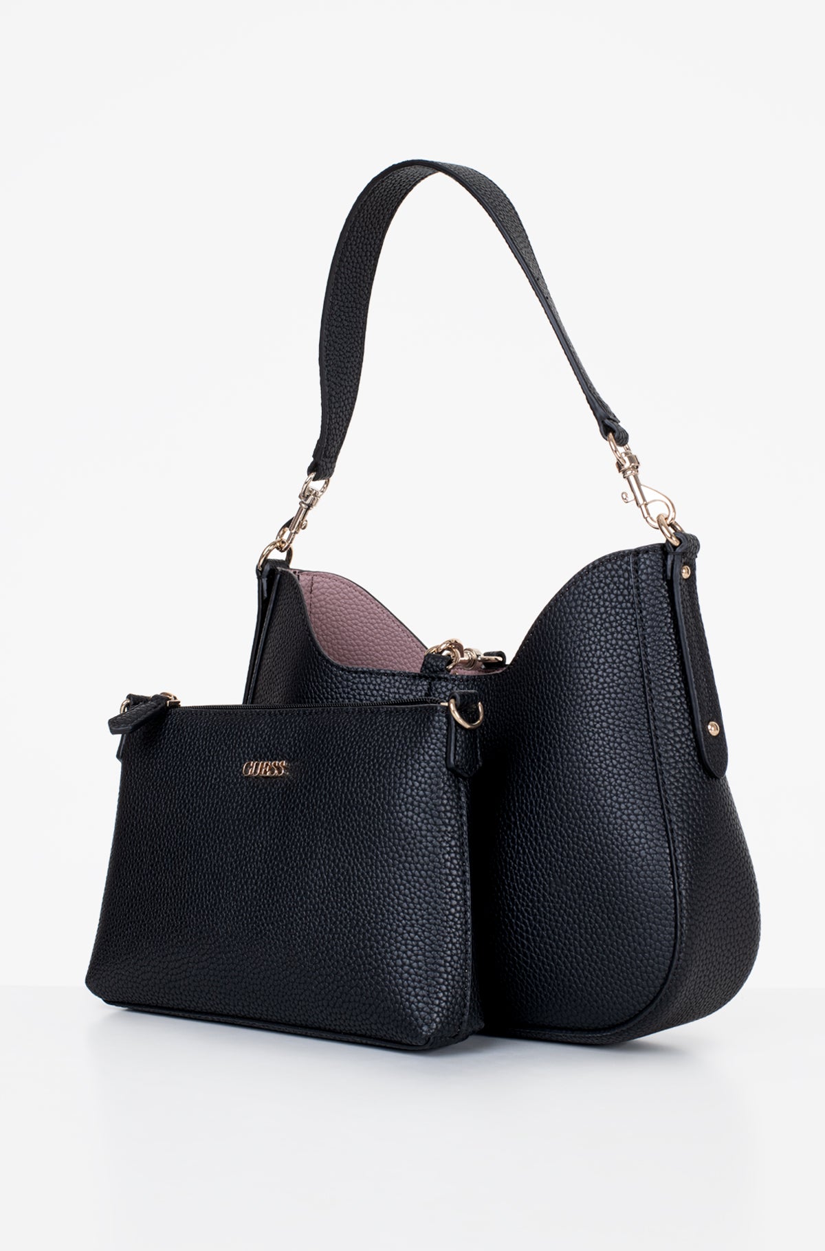 Guess Black Leather Shoulder Bag For Women 4#