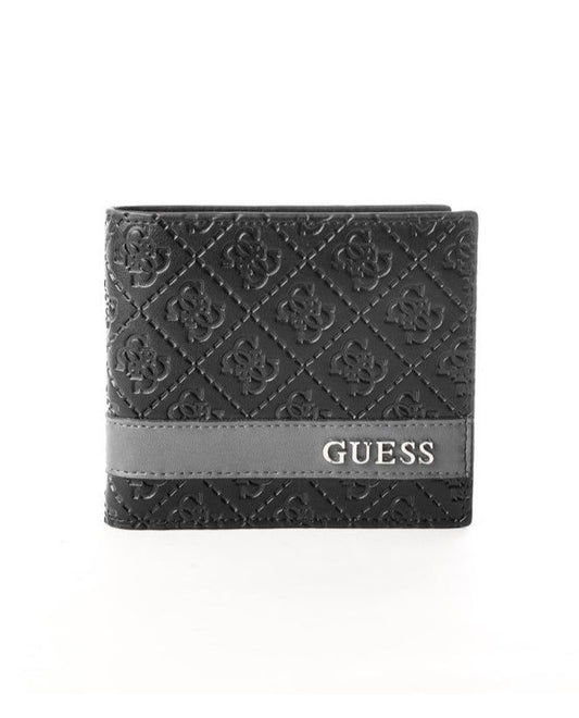 GU Black Leather Wallet For Men 83#