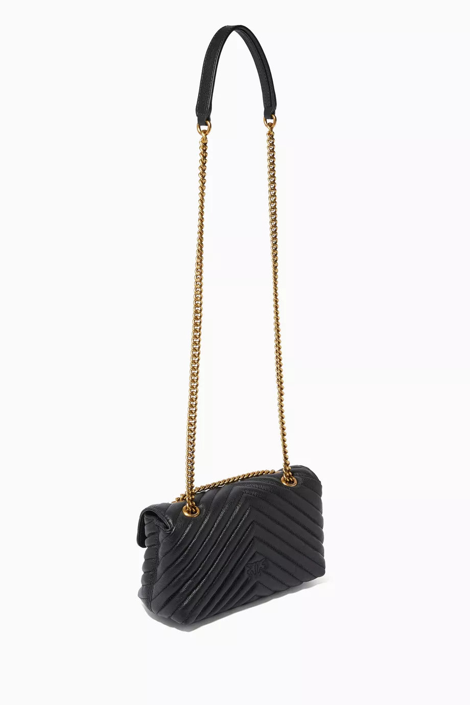 PINKO Women's Black Leather Shoulder & Crossbody Bag – Love Birds Buckle with Decorative Charm Design#07
