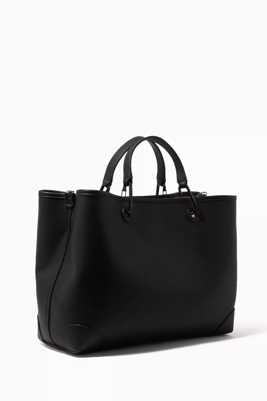 EA Black Leather Shoulder Bag 101#
