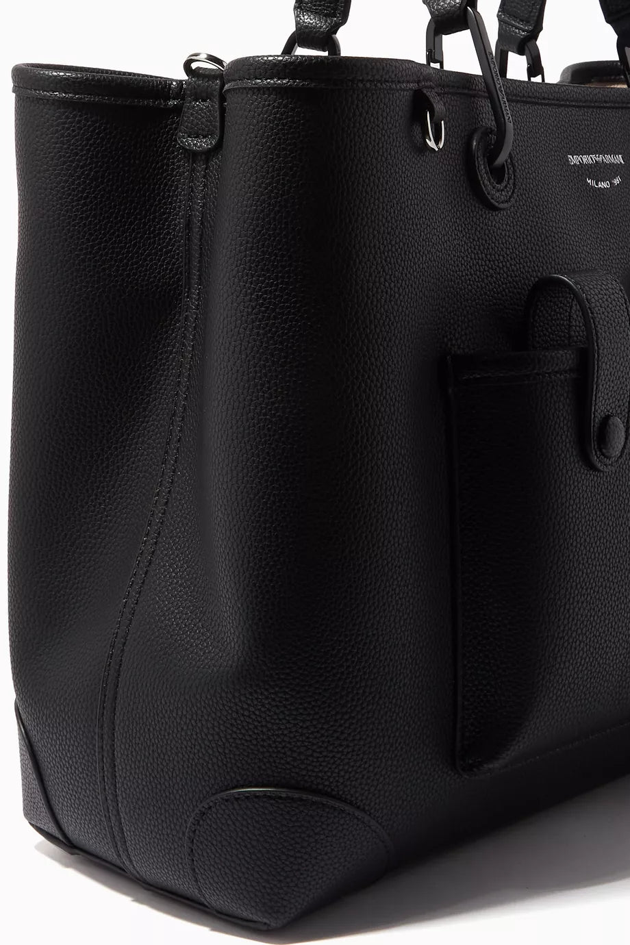 EA Black Leather Shoulder Bag 101#