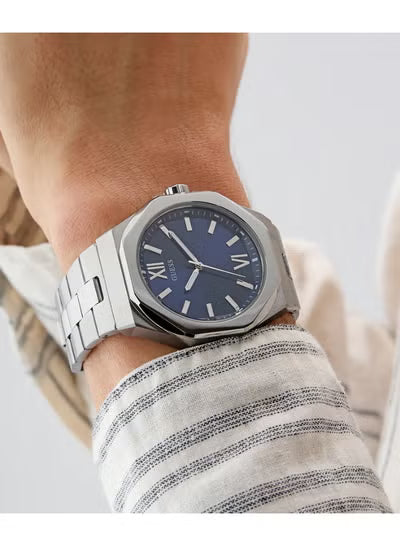 GUESS Emperor Men’s Watch GW0849G1 – Blue Dial with Silver Stainless Steel Bracelet