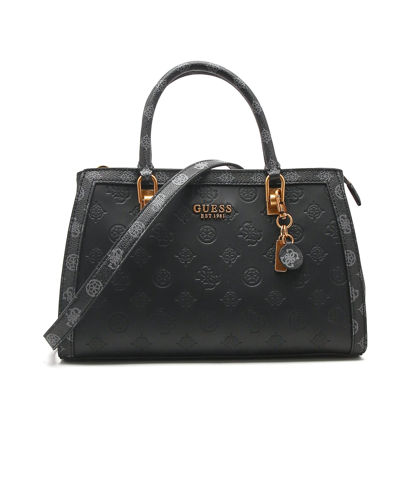GUESS Black Embossed Handbag For Women 20#
