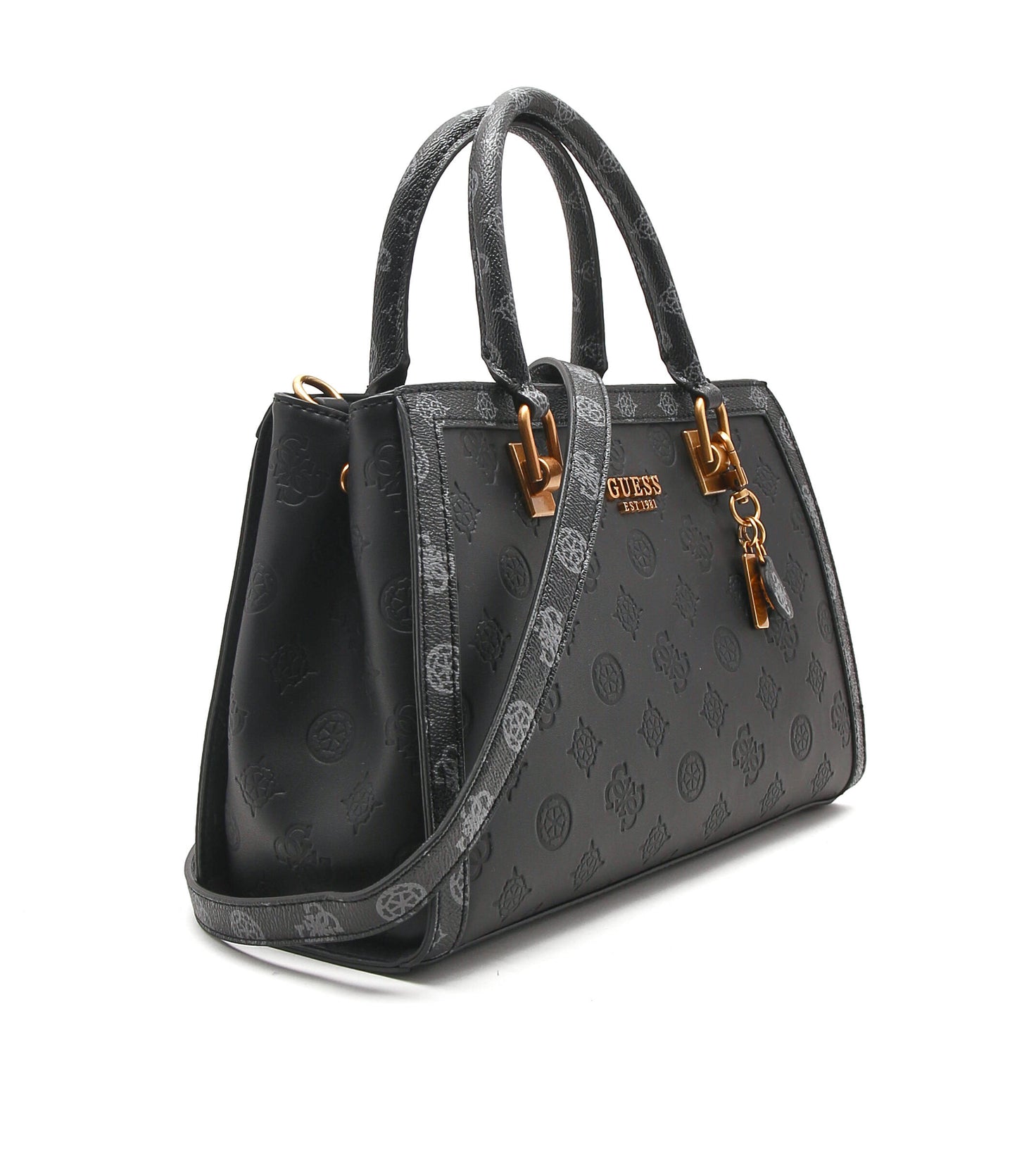 GUESS Black Embossed Handbag For Women 20#