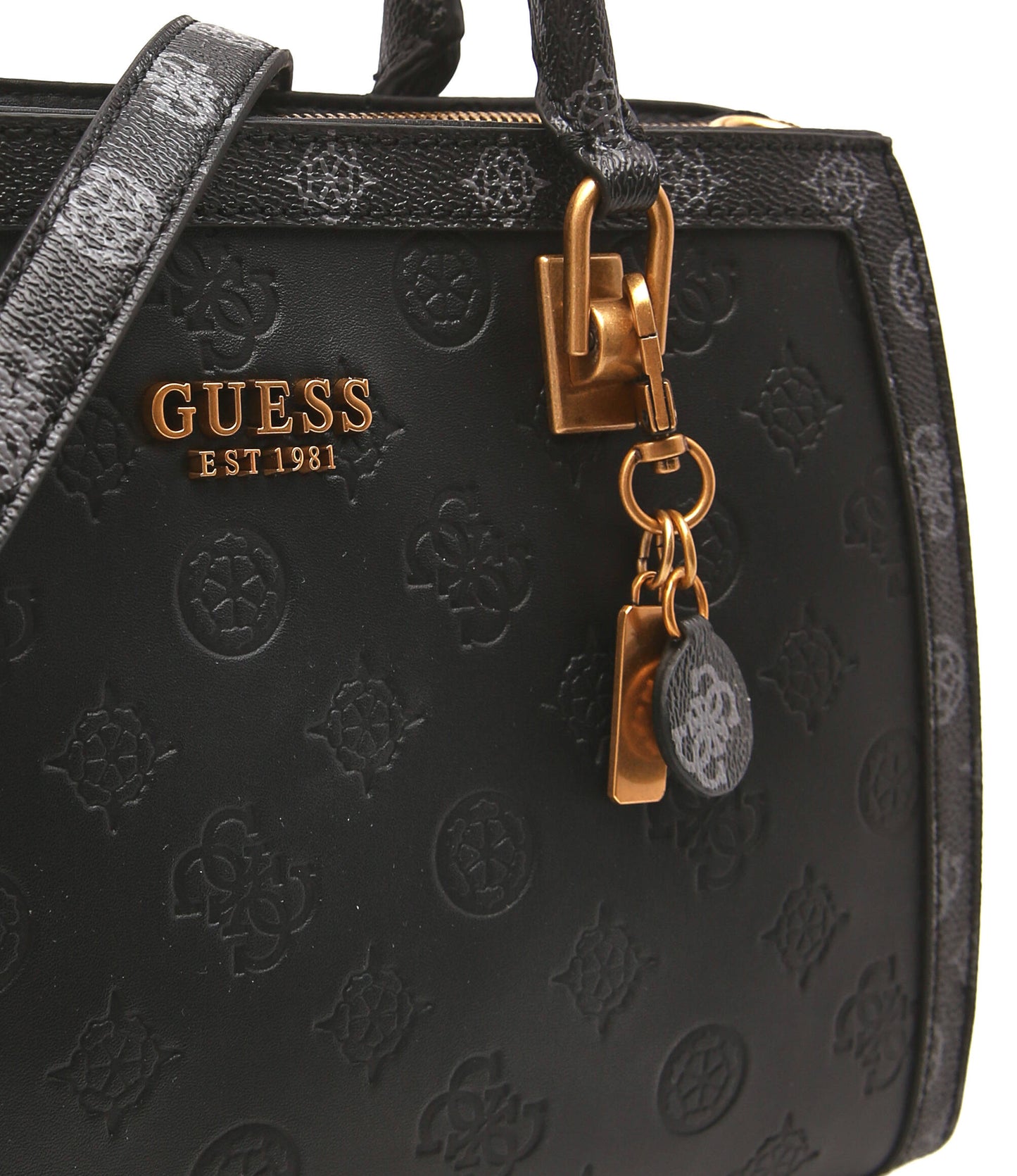 GUESS Black Embossed Handbag For Women 20#