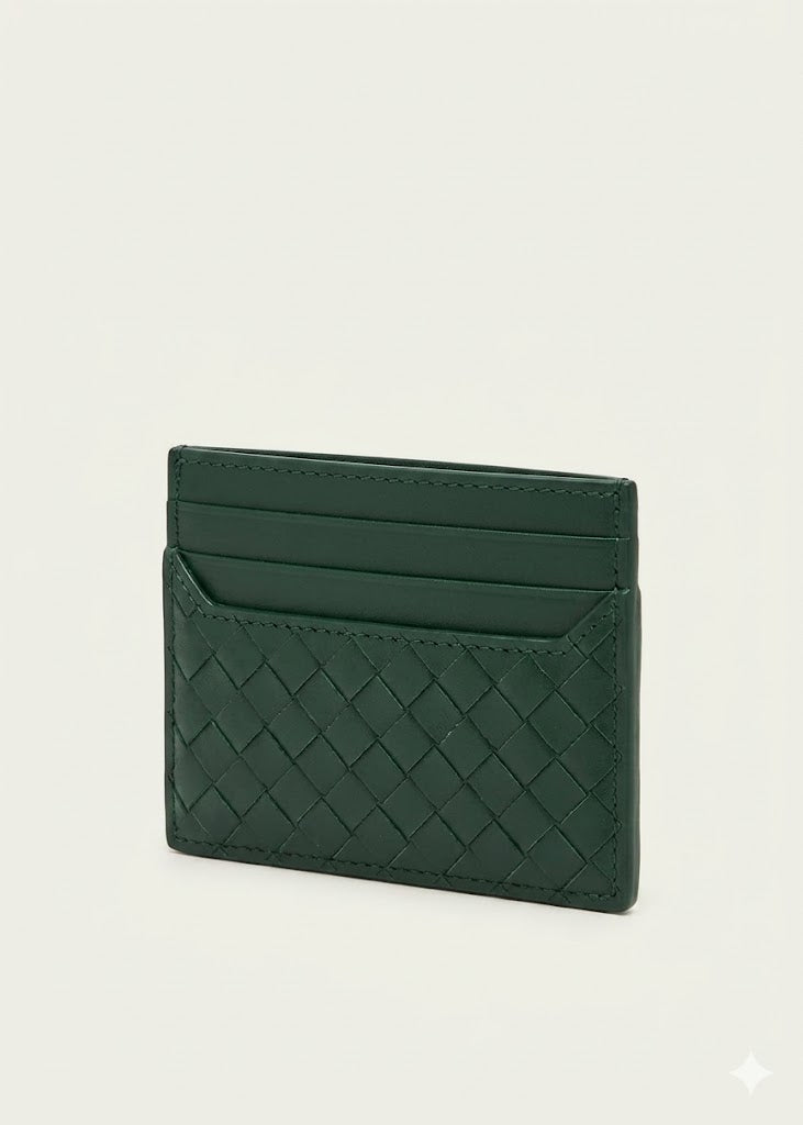 Bottega Veneta Piccolo Intrecciato Card Holder in Calf Leather – Green#3