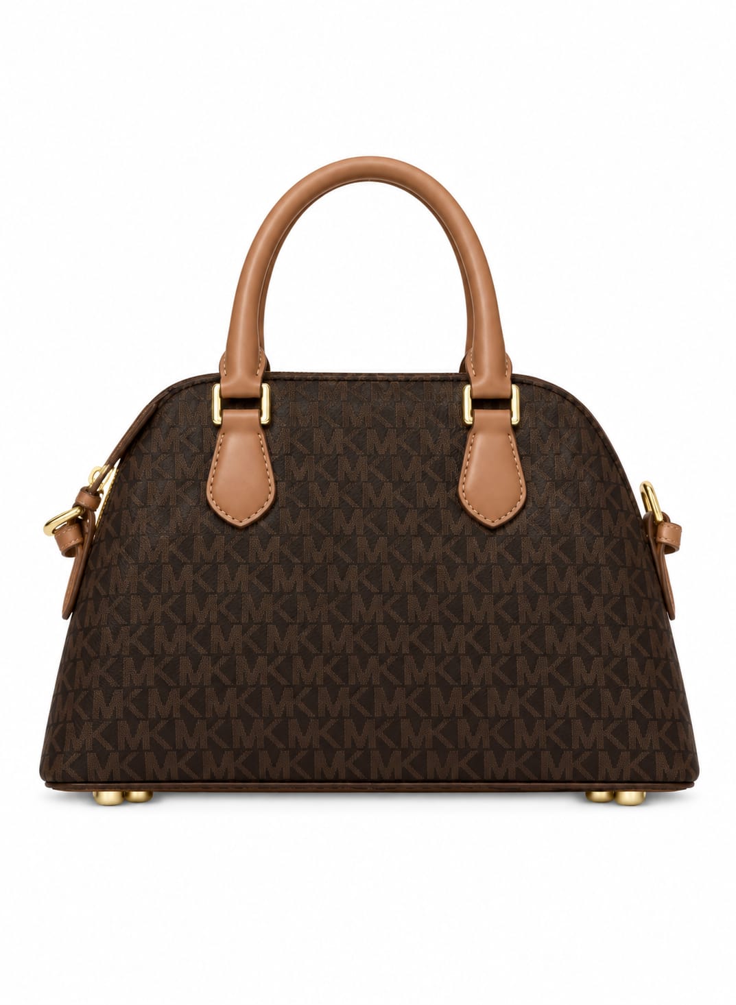 Michael Kors Women's Signature Monogram Dome Satchel Handbag – Brown#0067