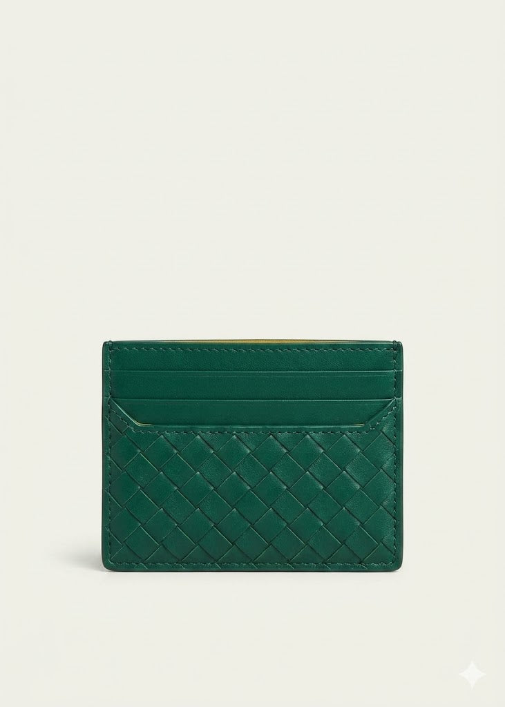 Bottega Veneta Piccolo Intrecciato Card Holder in Calf Leather – Green#3