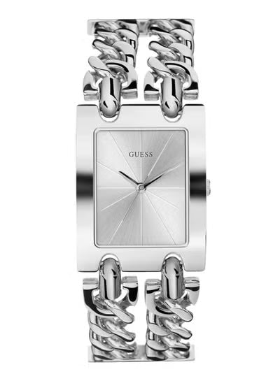 Guess W1117L1 Women’s Watch – Silver Stainless Steel Bracelet & Rectangular Dial | 30mm Quartz Elegant Timepiece