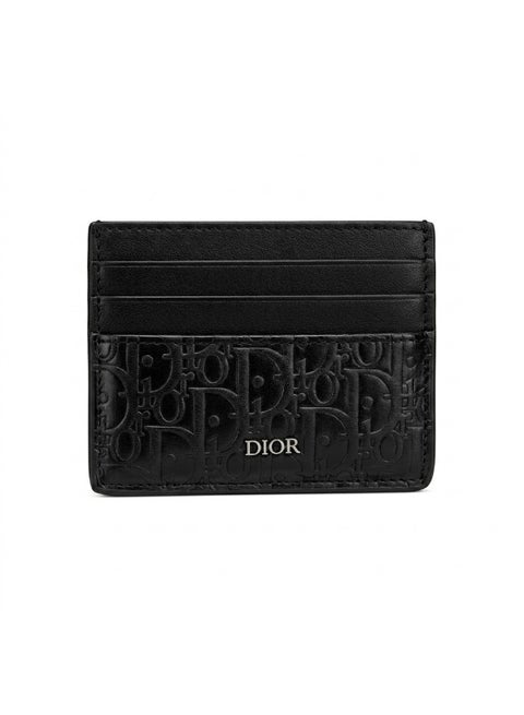 Dior Oblique Jacquard & Black Grained Calfskin Card Holder#20