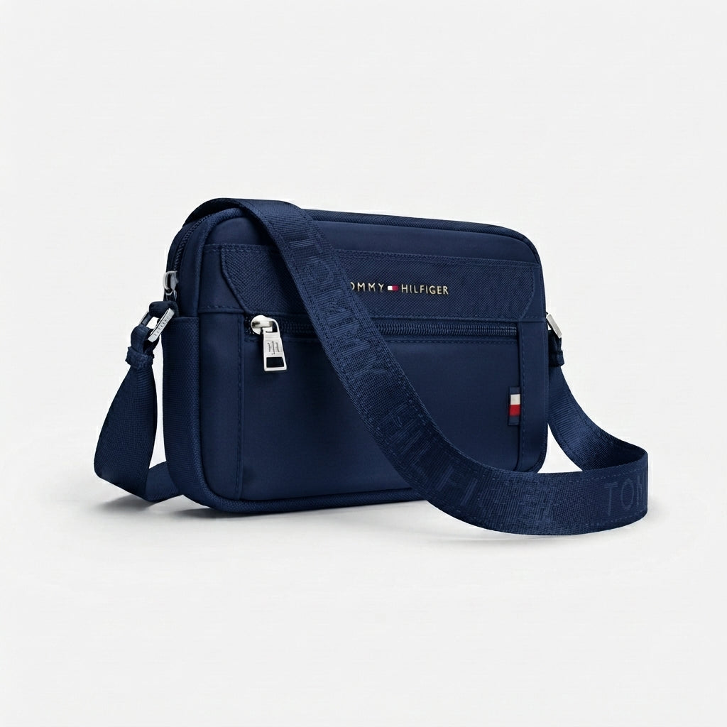 Tommy Hilfiger Men's Casual Crossbody Bag with Zip Pocket and Logo Accent #0085