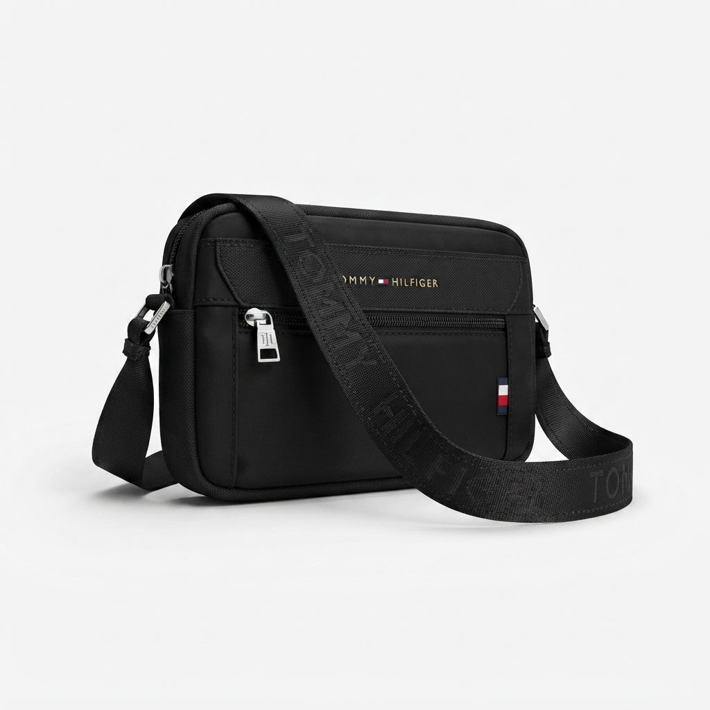 Tommy Hilfiger Men's Casual Crossbody Bag with Zip Pocket and Logo Accent #0071