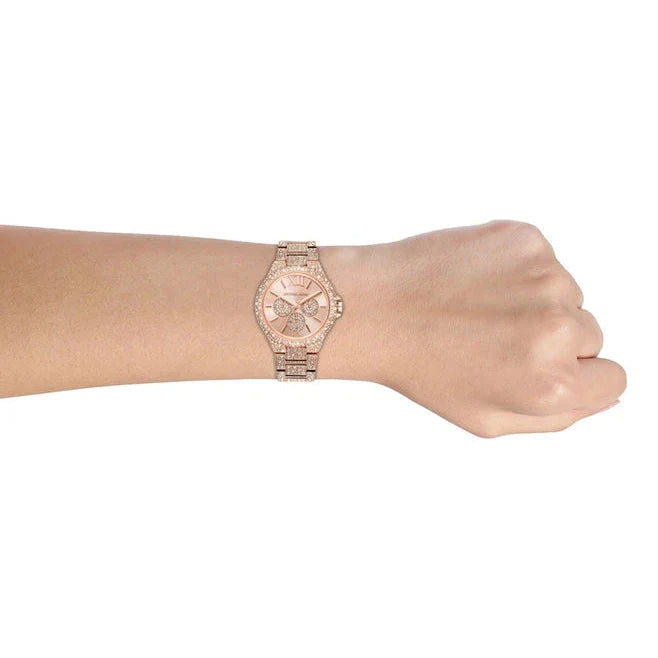 Michael Kors Camille MK6961 Women’s Watch – Rose Gold Dial, Crystal-Set Bezel, Rose Gold Stainless Steel Bracelet, Multifunction, 39mm, 50M Water Resistant