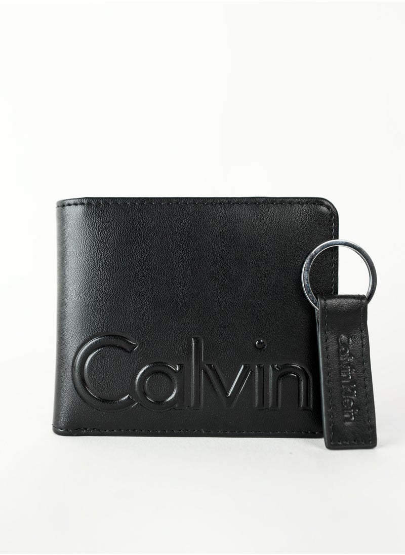 CK Black Leather Wallet-Keychain Set For Men #11