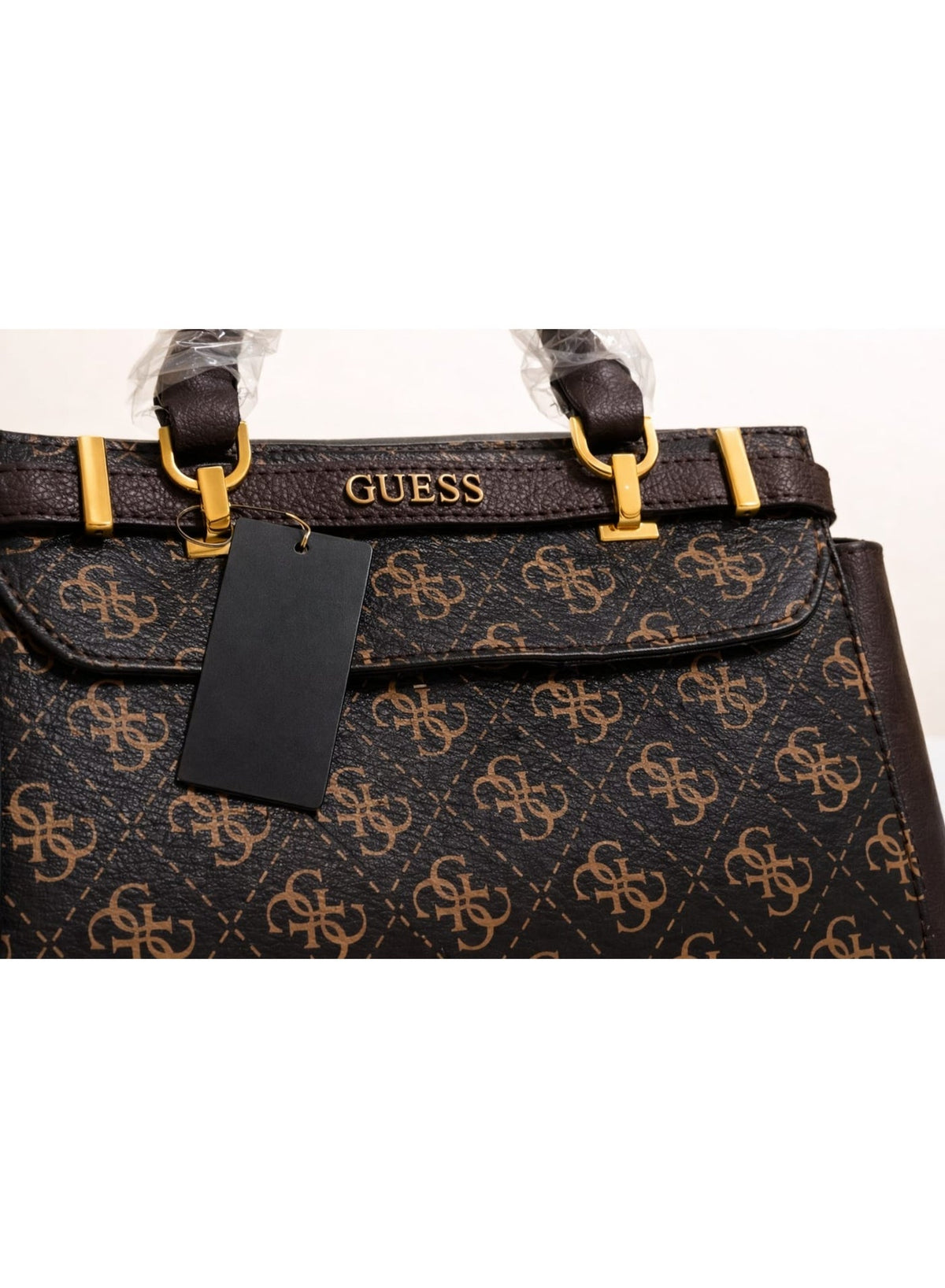 GUESS Logo Print Women's Handbag – Elegant Top Handle & Crossbody Bag #0216