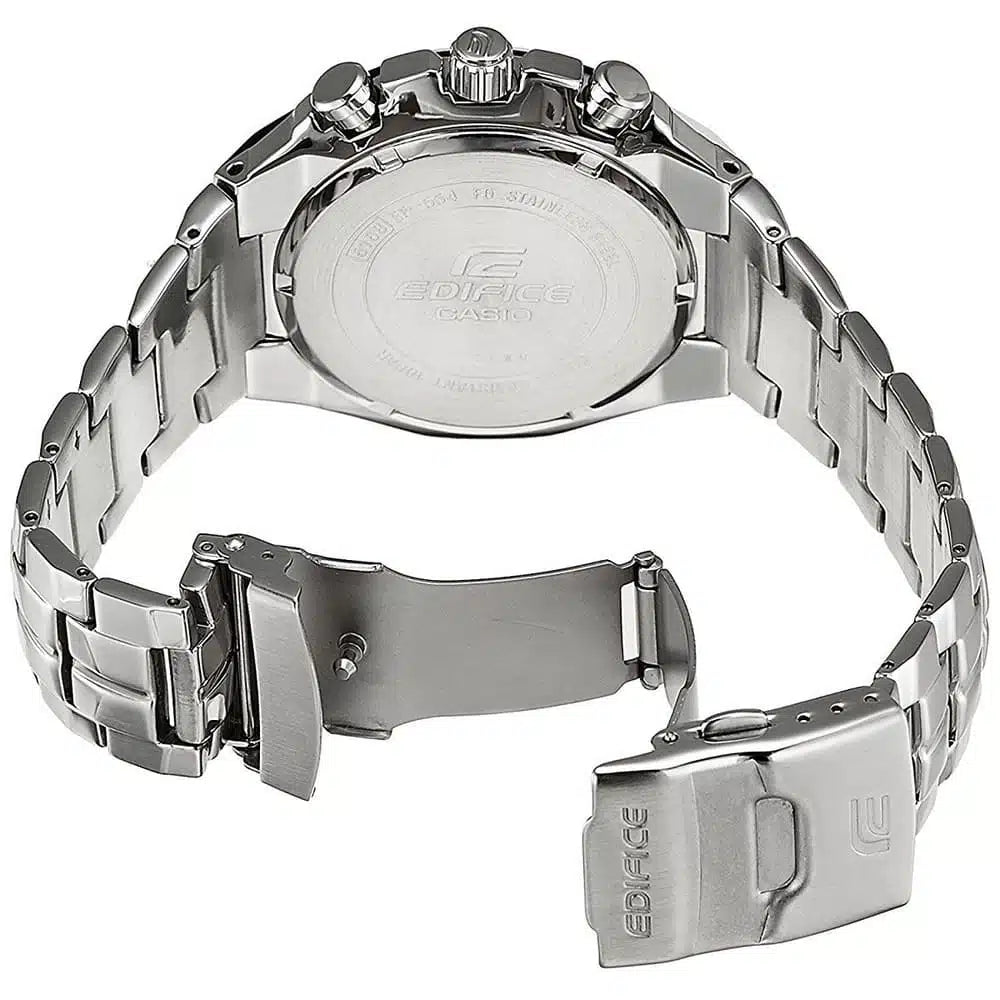Men’s Chronograph Watch – Casio Edifice EF-550D-7AV, White Dial with Stainless Steel Silver Strap