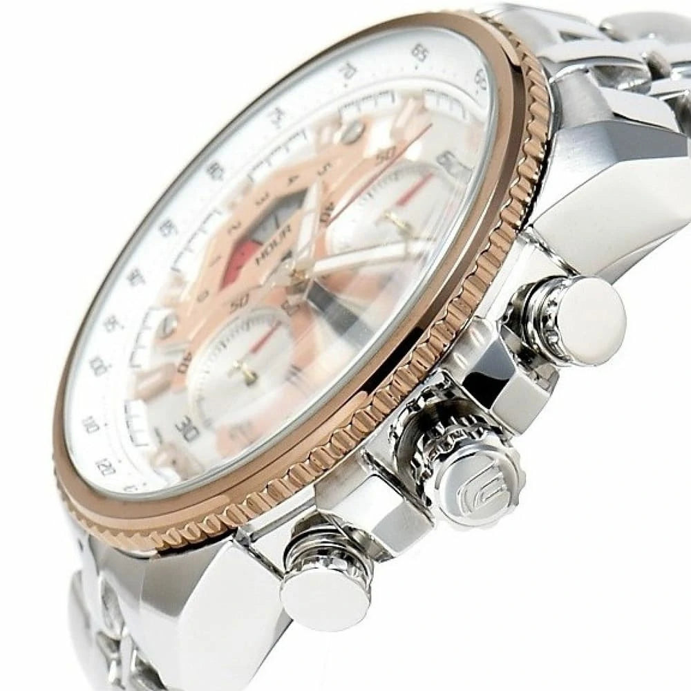 Casio Edifice EF-558D-7A Men’s Chronograph Watch – Silver Dial, Stainless Steel Bracelet, 100M Water Resistance