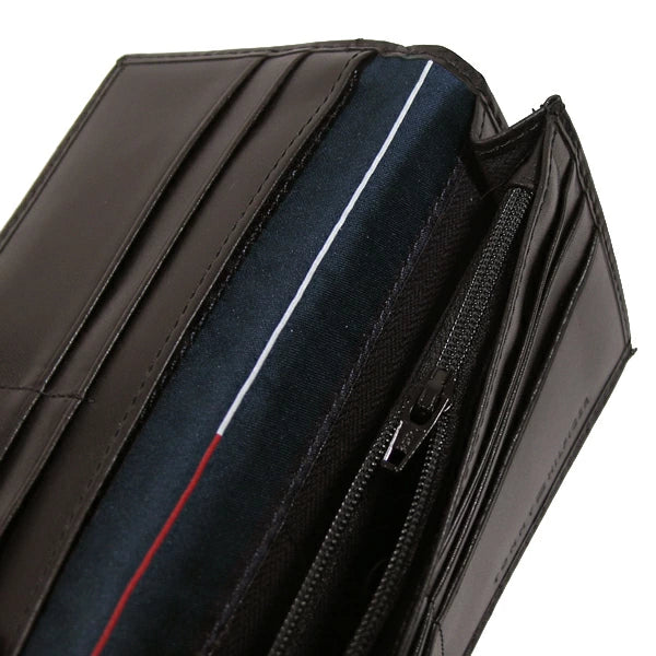 Tommy Hilfiger Men’s Long Genuine Leather Wallet – Dark Brown Classic Elegant Design#L84