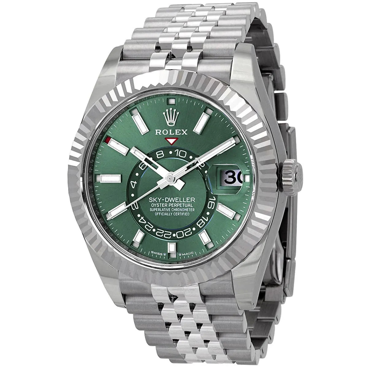 Rolex Sky-Dweller 336934 Men's Green Dial Stainless Steel Watch-RX-SKYDW-03