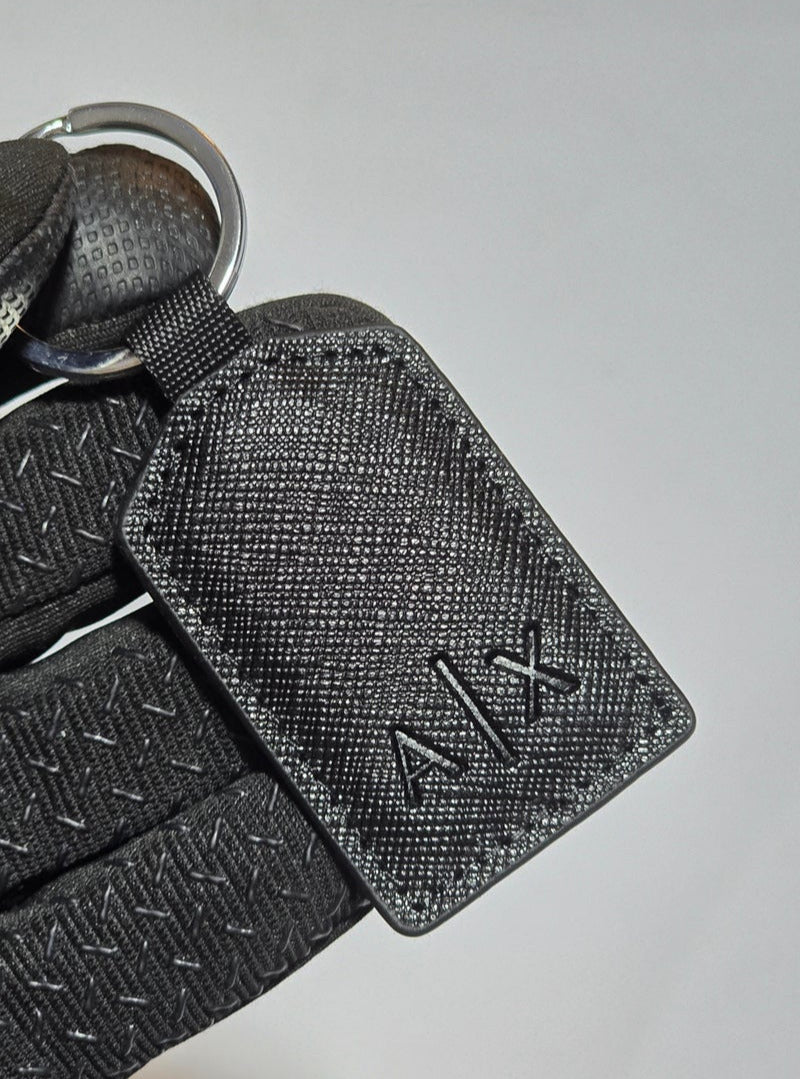 AX Black Leather Wallet & Keychain Set For Men 17#