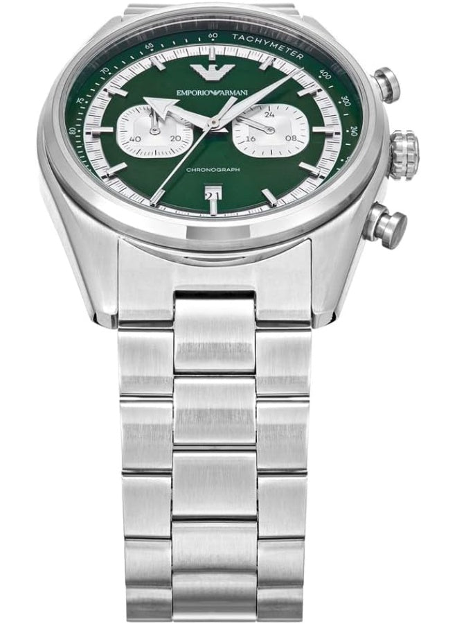 Emporio Armani AR11637 – Green Dial Stainless Steel Chronograph Watch