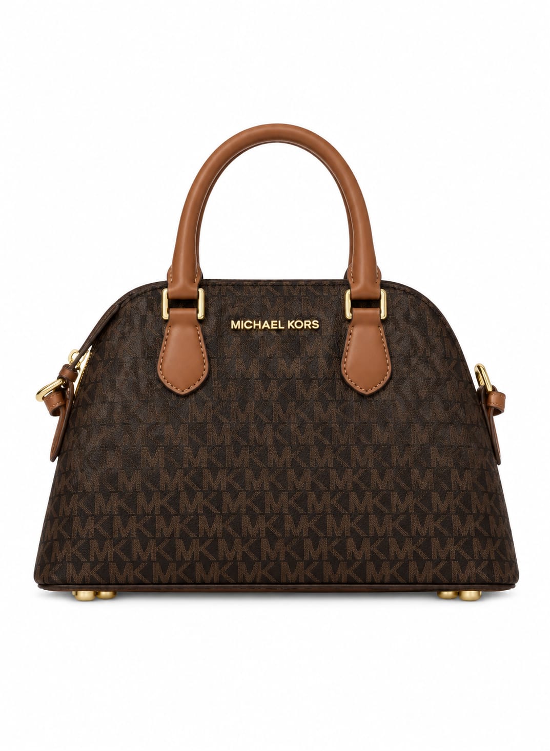 Michael Kors Women's Signature Monogram Dome Satchel Handbag – Brown#0067