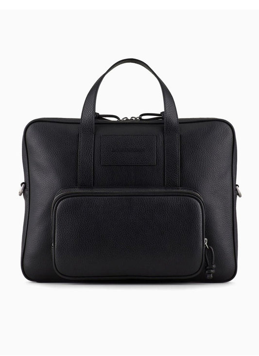 EA Black Leather Laptop Bag For Men 103#