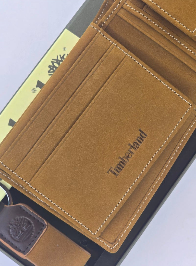 TL Light Brown Wallet-Keychain Set For Men 15#