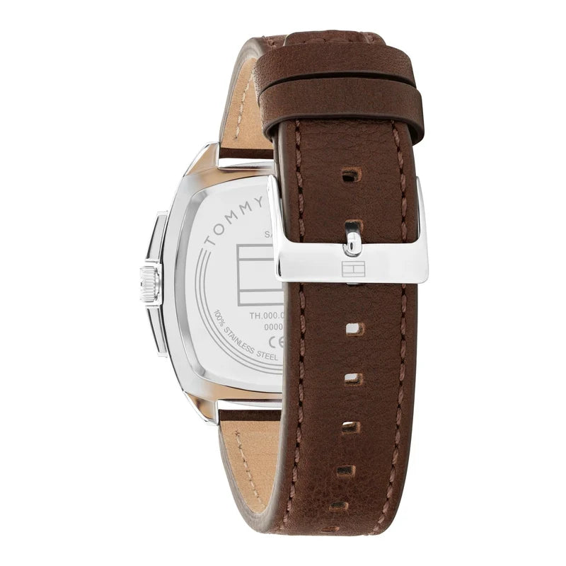 Tommy Hilfiger Apollo Men's Black Dial Brown Leather Watch 1710555
