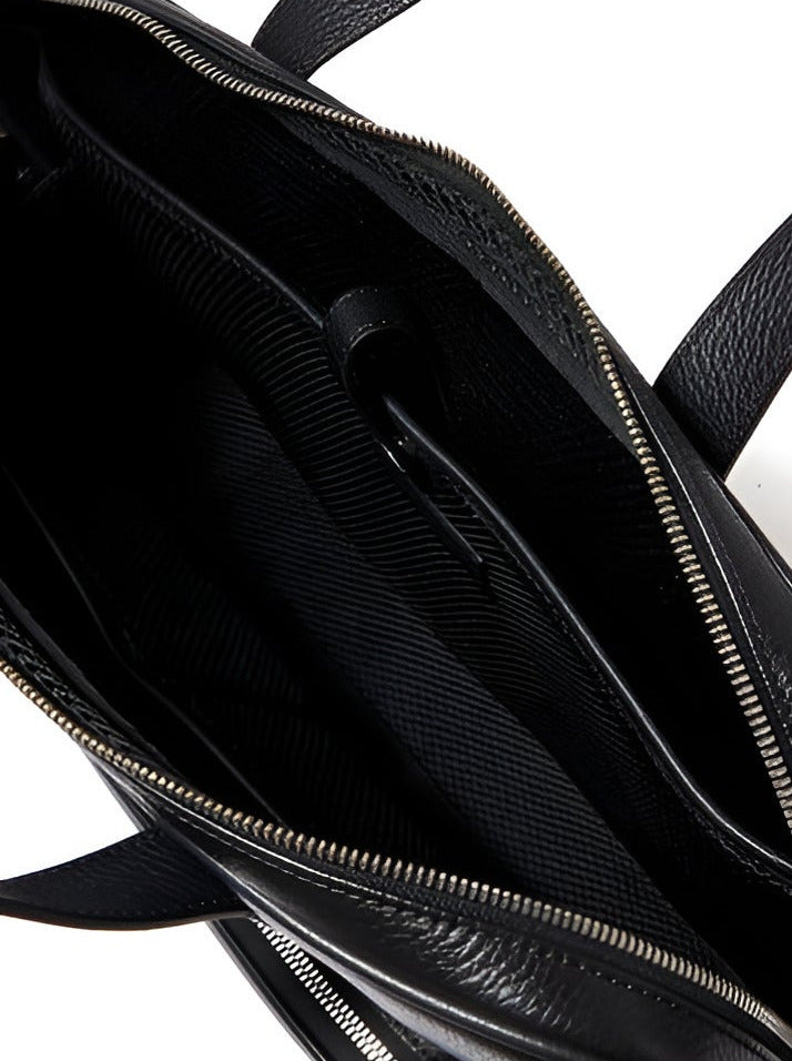 EA Black Leather Laptop Bag For Men #1