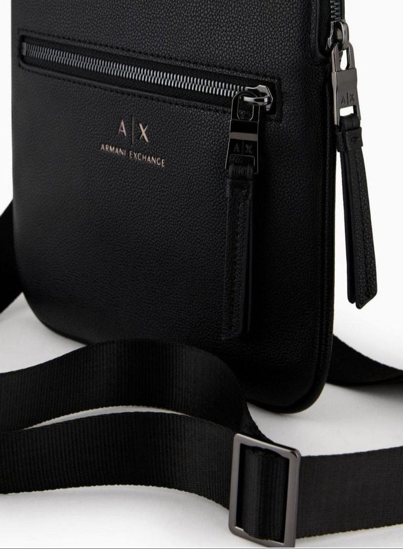 AX Black Leather Cross Bag For Men #2