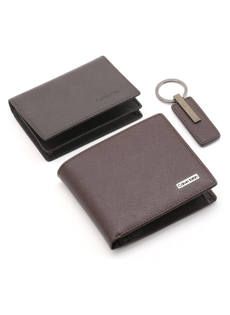 CK Brown Wallet-Keychain-Card Holder Set For Men #6