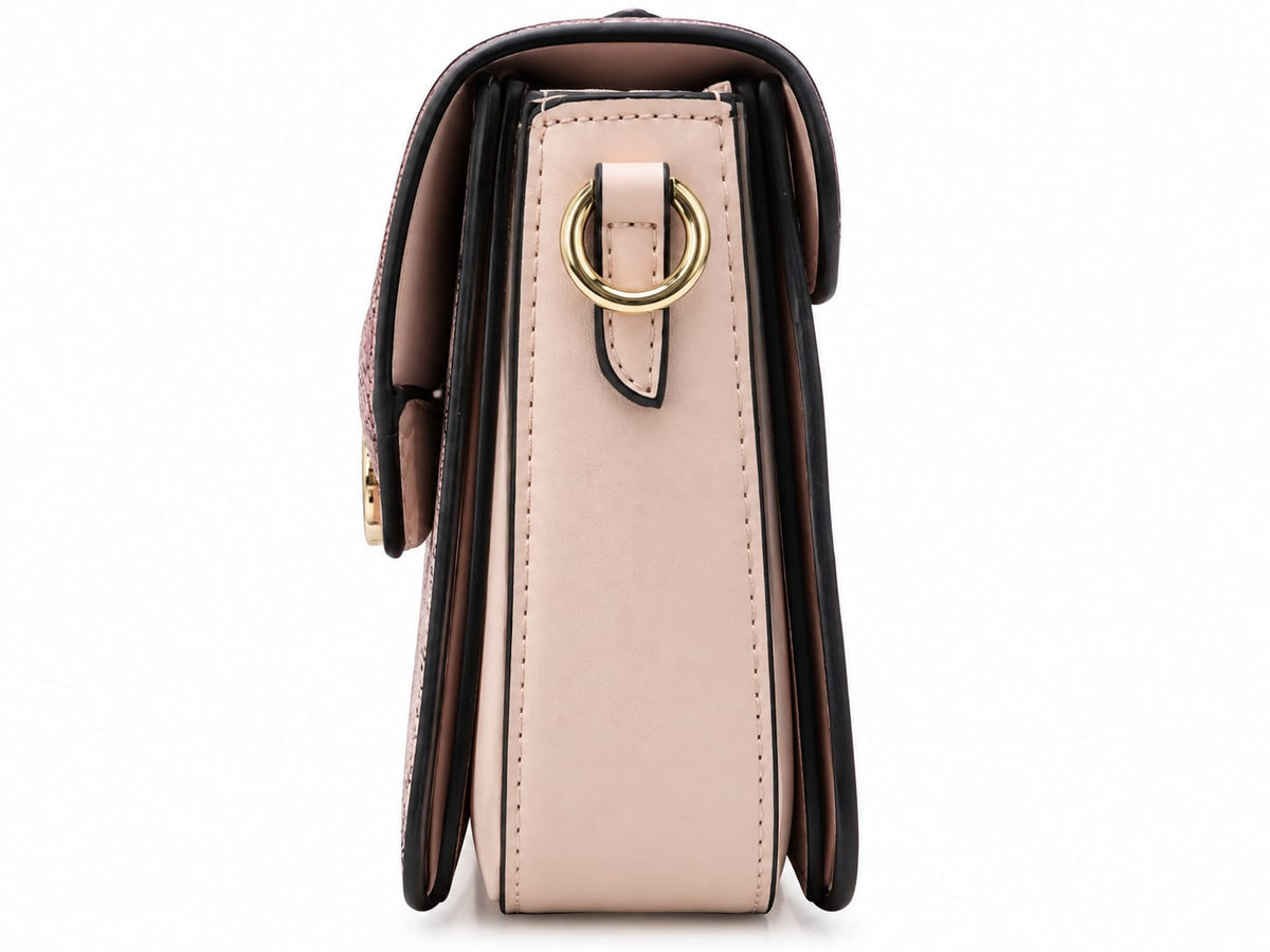 Michael Kors Women’s Signature Monogram Structured Crossbody Bag – Pink & Cream#0076