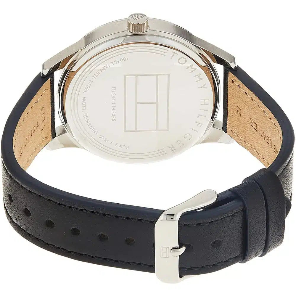 Men’s Watch – Tommy Hilfiger Damon 1791417, Gray Dial with Genuine Black Leather Strap