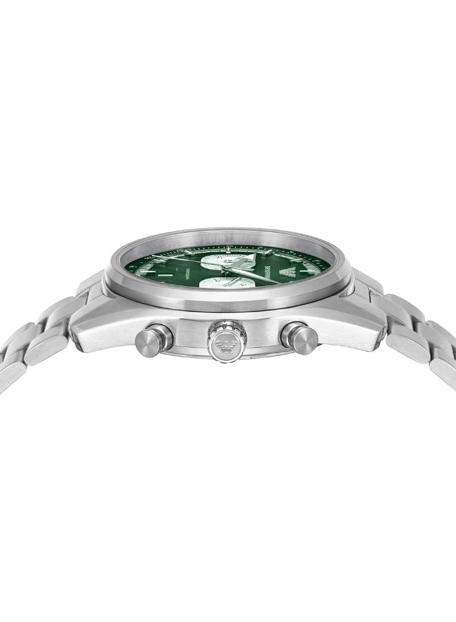 Emporio Armani AR11637 – Green Dial Stainless Steel Chronograph Watch