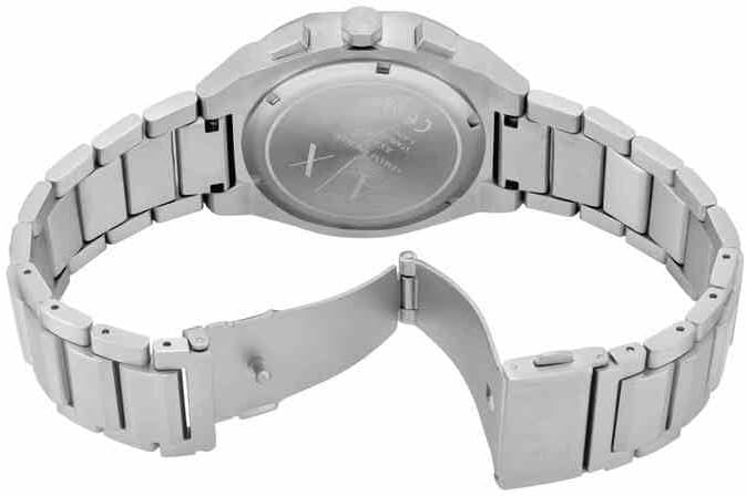 Armani Exchange Men's Chronograph Watch, Silver-Tone with Black Dial, AX4186