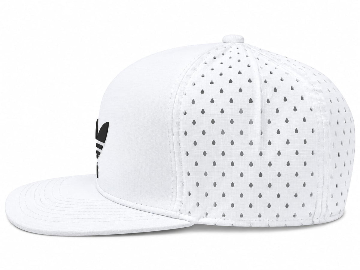 adidas Men's White Perforated Baseball Cap with Trefoil Logo and Adjustable Snapback#12