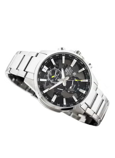 Casio Edifice EFR-303D-1AV Men's Chronograph Watch – Black Dial Analog Watch with Silver Stainless Steel Strap, Quartz Movement