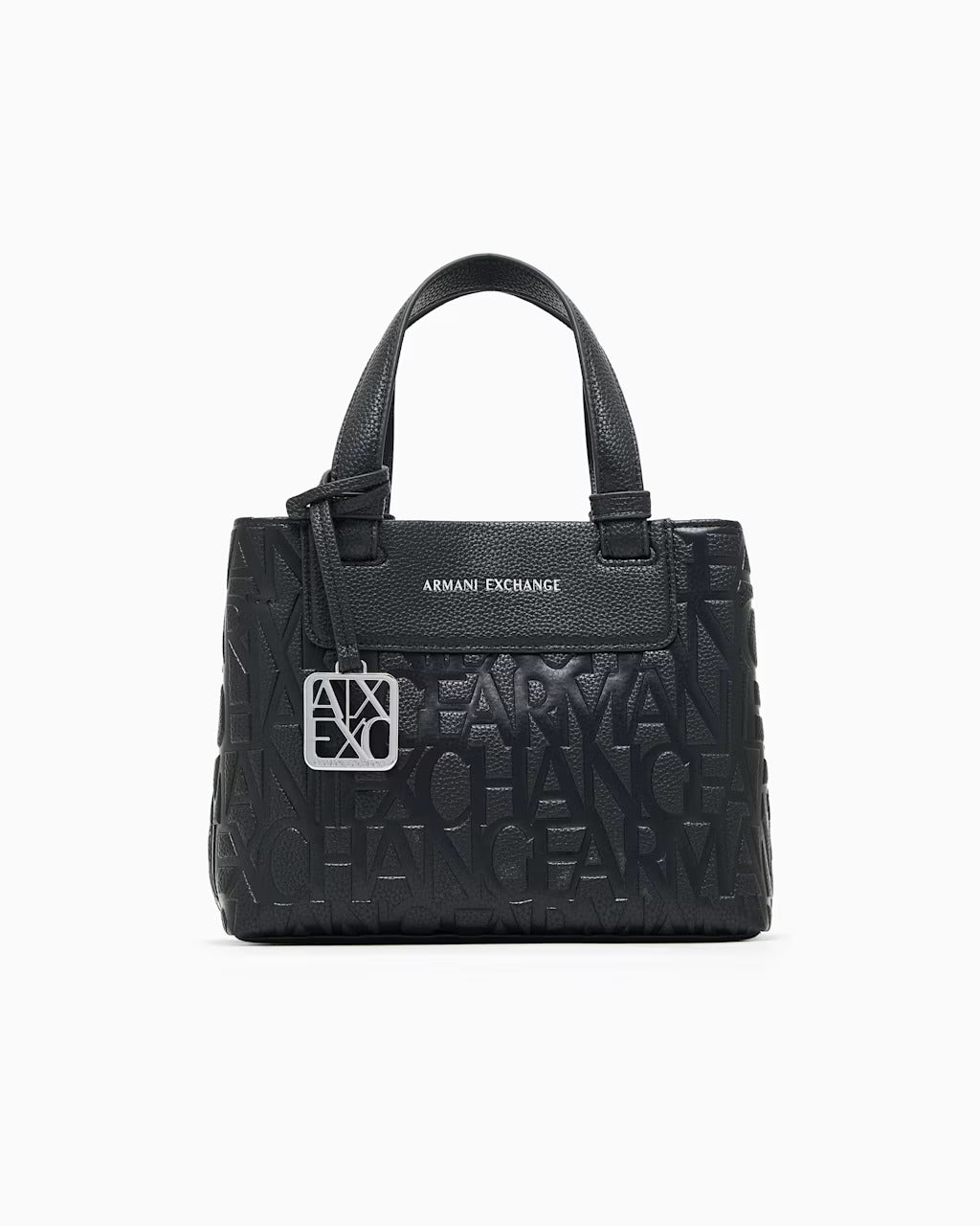ARMANI EXCHANGE Women's Embossed Logo Shopping Tote Bag, Black#0015