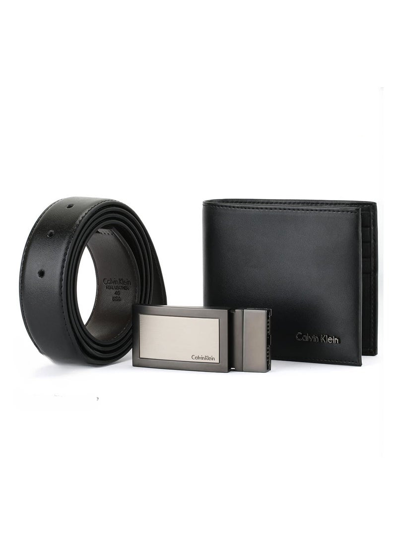 CK Black Leather Wallet-Belt Set For Men #7